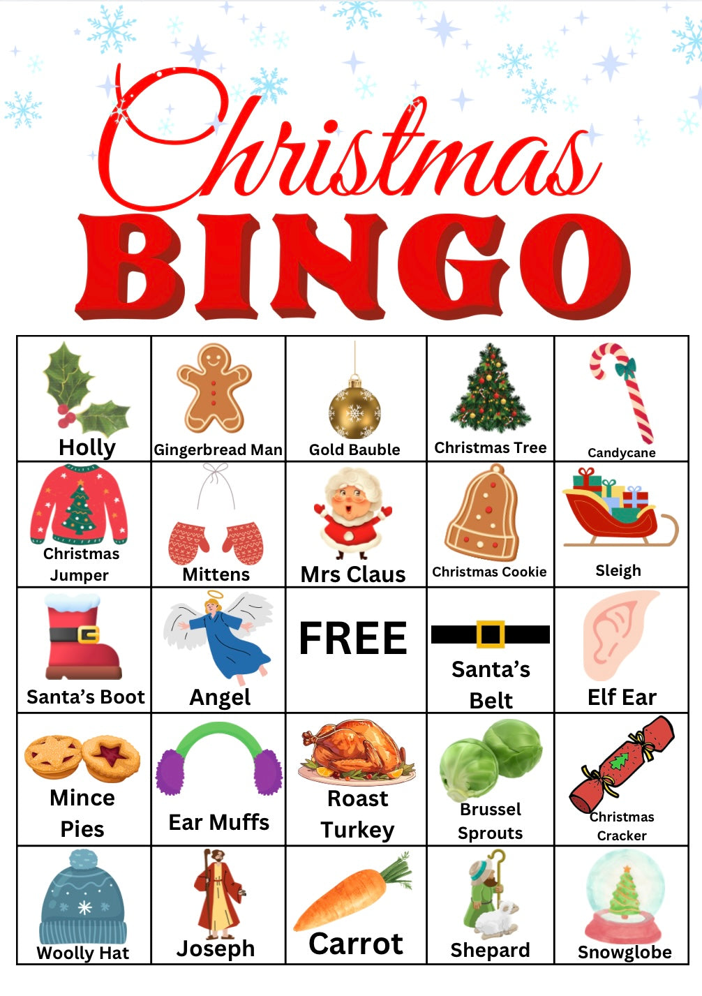 🎄 Christmas Bingo - Printable Holiday Game for Families, Care Homes, and Classrooms 🎅